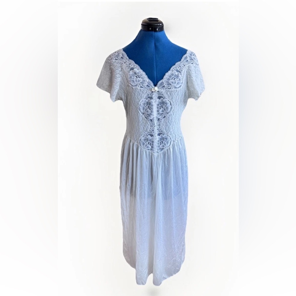 Vintage 90s CINEMA ETOILE Floral Lace Embroidered Fairy Prairie Dress Large